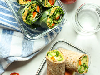 Crunchy Vegetable Wraps with Butternut Squash Hummus