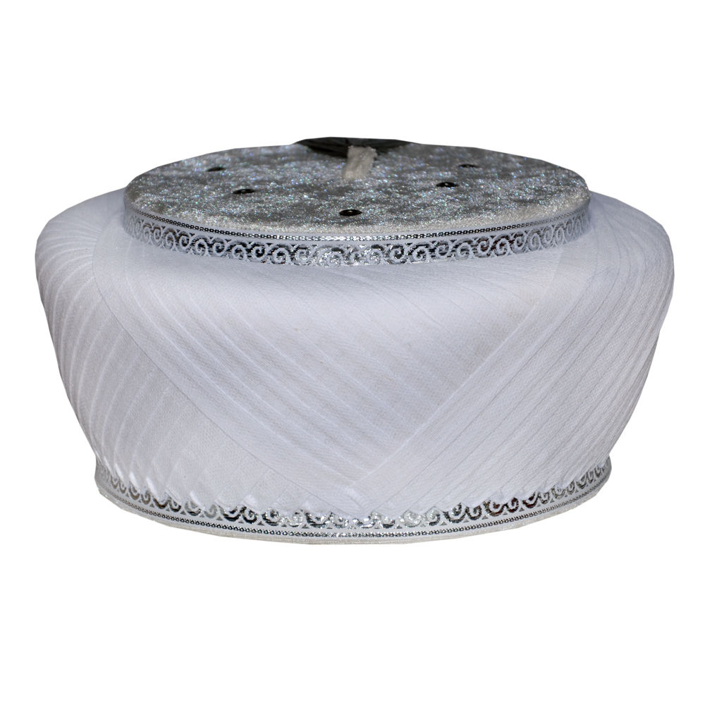 Beyaz Sarık,İmam Sarığı,Sarık,Cami, Gri Bordur Klasik Sultan Sarık (S053)