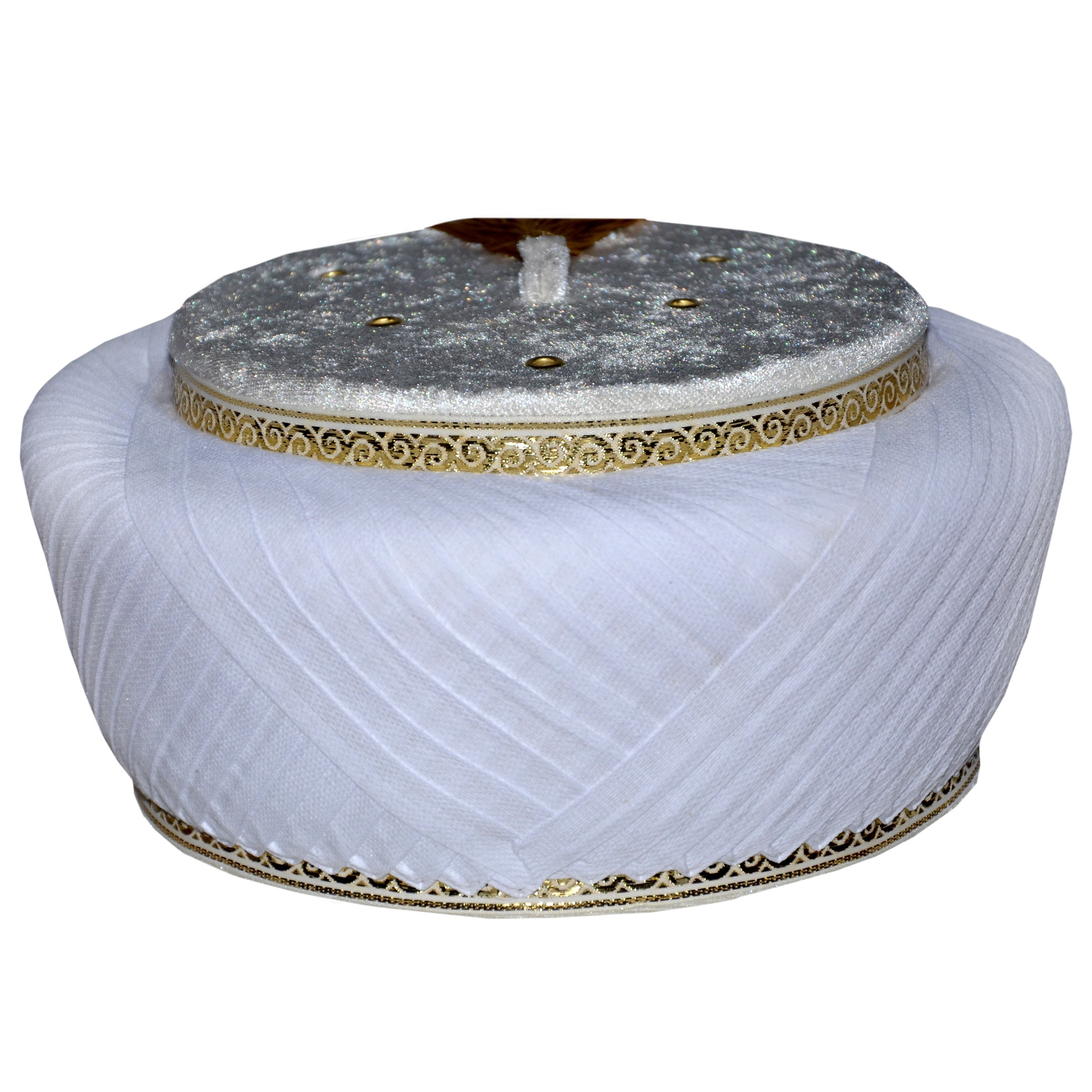 Beyaz Sarık,İmam Sarığı,Sarık,Cami, Sarı Bordur Klasik Sultan Sarık (S054)