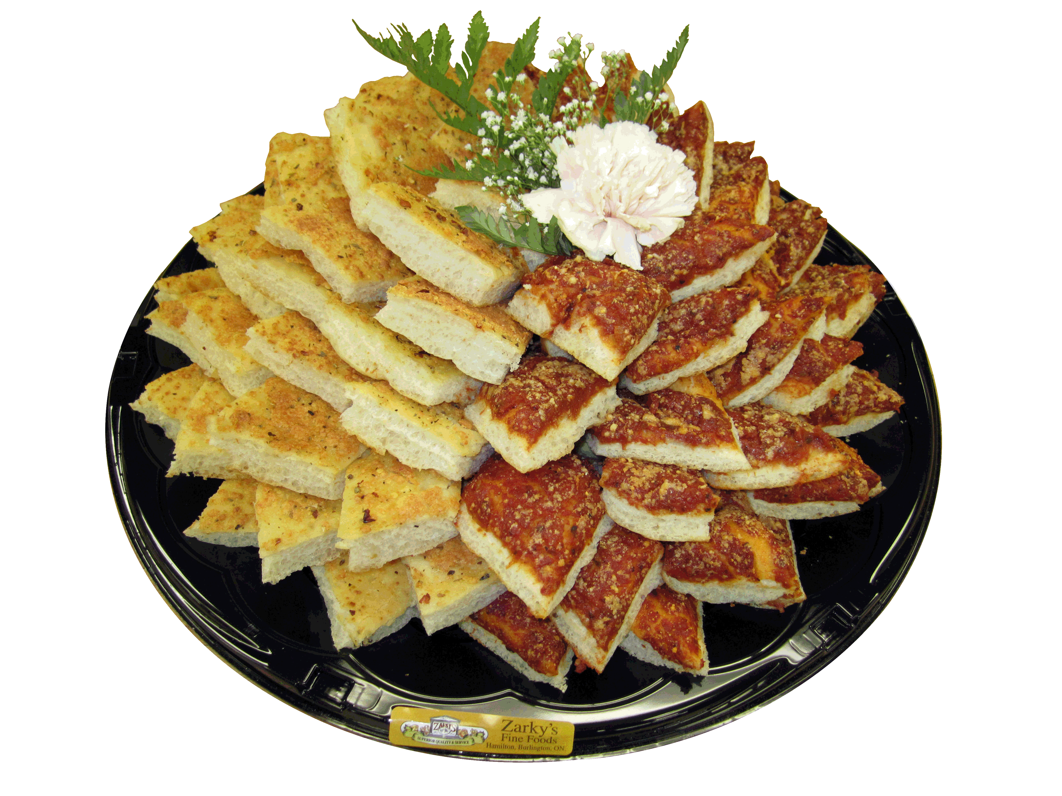 white herb & red pizza platter