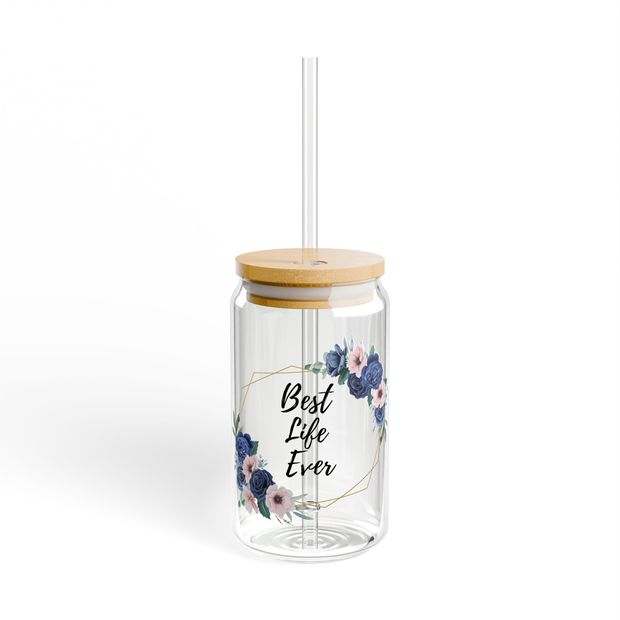 Floral Best Life Ever Glass 