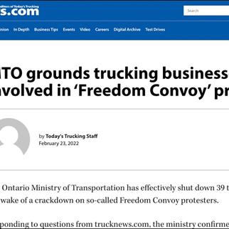 39 Trucking Businesses Shut Down for Involvement in Freedom Convoy