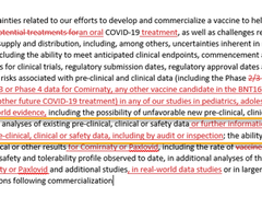 Pfizer Quietly Adds Language Warning of “Unfavorable  Safety Data” in  Risk Disclosures