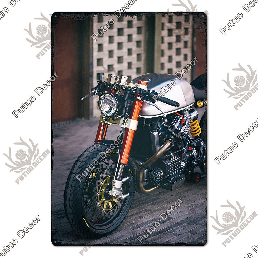 Thumbnail: Putuo Decor Motorcycle Retro Tin Man Cave Signs