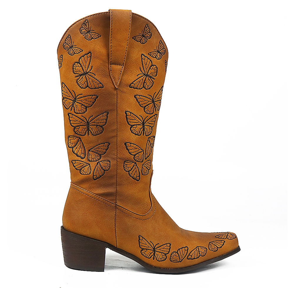 Thumbnail: SARAIRIS Womens Butterfly Concise Western Boots 