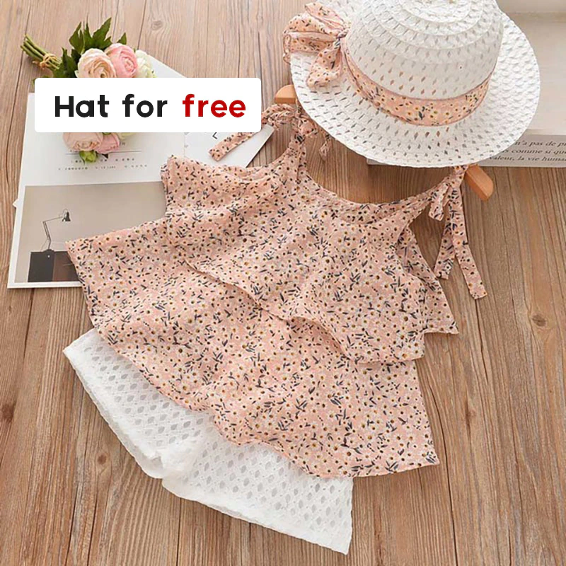 Thumbnail: Bear Leader Girls 2022 Summer Floral Chiffon Short Set