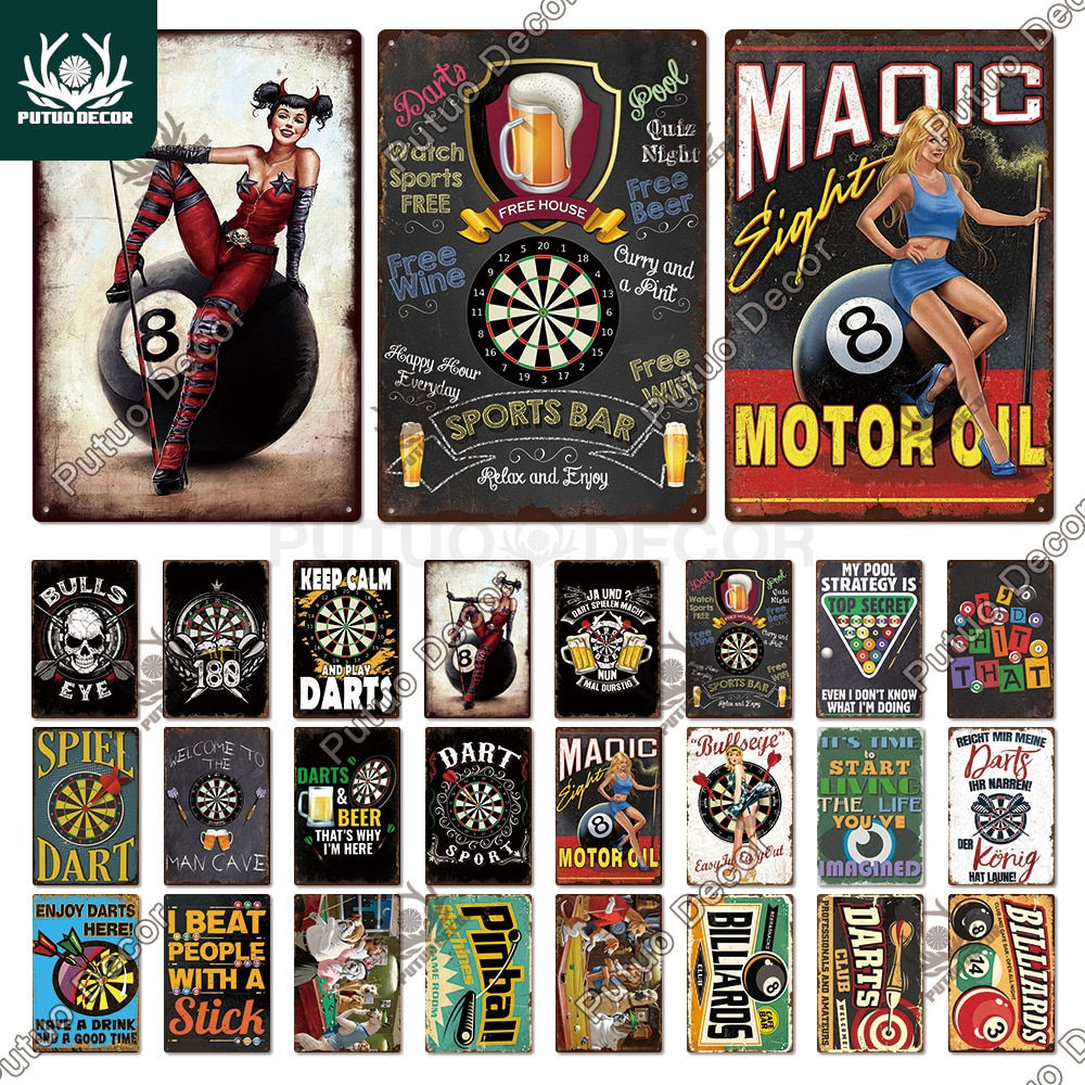 Putuo Decor Vintage Tin Retro Man Cave Signs