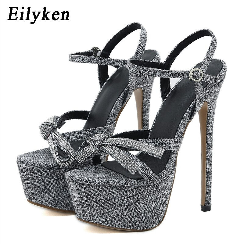 Thumbnail: Eilyken Women's 2023 Butterfly-knot Extreme High Platform Heels
