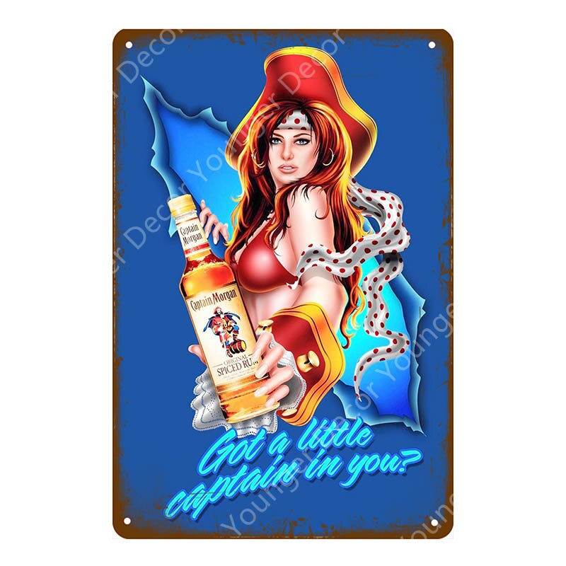 Thumbnail: Pin Up Girls Vintage Style Metal Signs 
