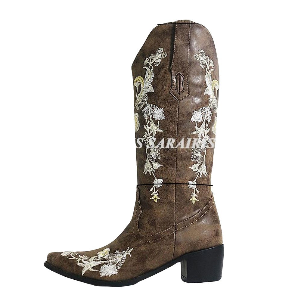 Thumbnail: 2022 Women's Mid Calf Embroidered Western Boots
