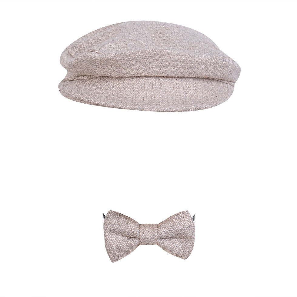 Thumbnail: 2PCS Newborn Baby Boys Gatsby Caps And Bowtie Sets