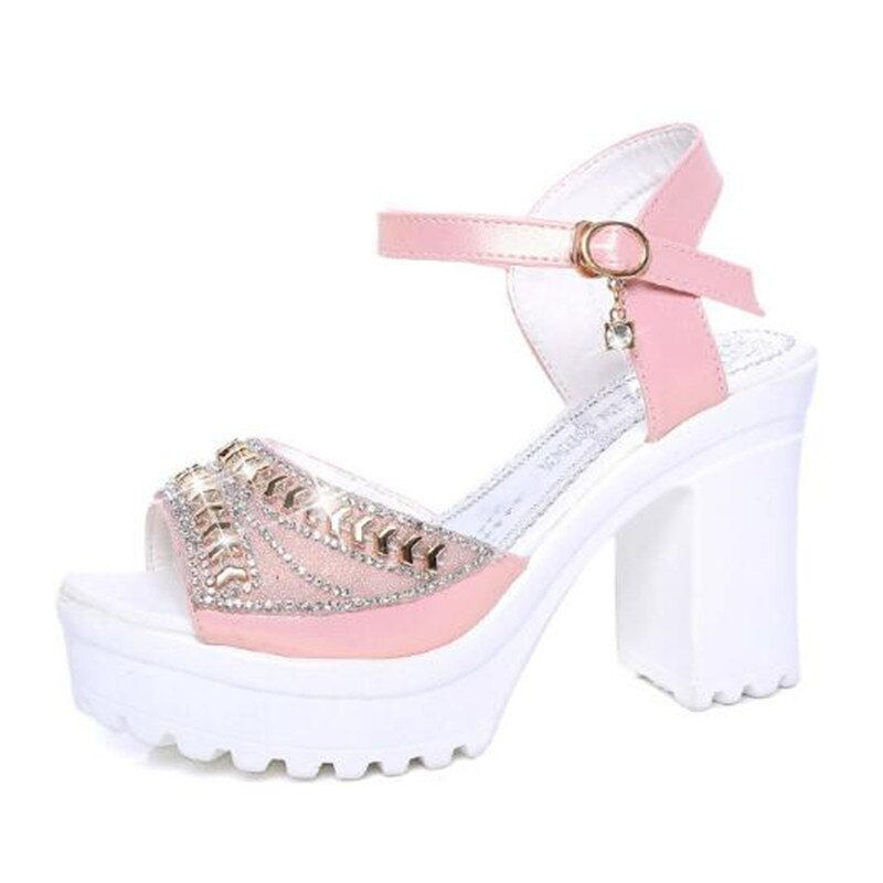 Thumbnail: Women's Elegant Platform Peep Toe Heeled Sandals 