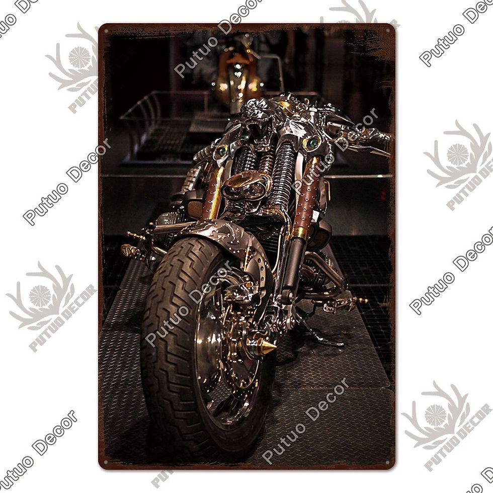 Thumbnail: Putuo Decor Motorcycle Retro Tin Man Cave Signs