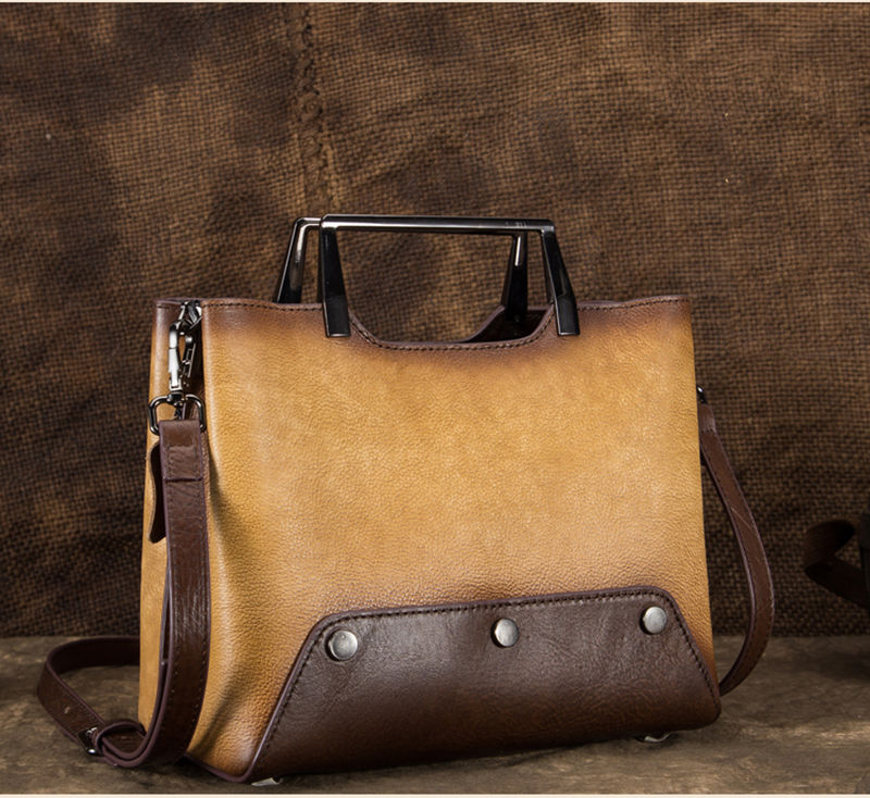 Thumbnail: Norbinus Women Genuine Leather Vintage Style Tote Bags 