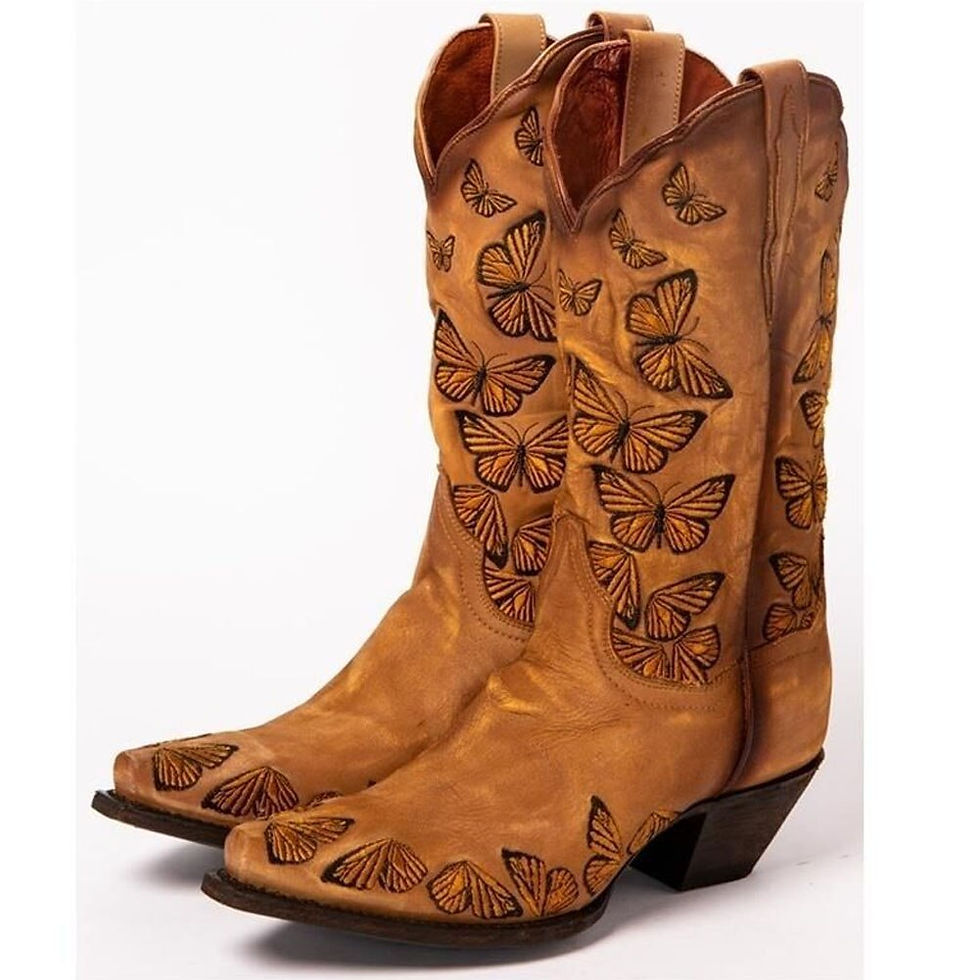 Thumbnail: SARAIRIS Womens Butterfly Concise Western Boots 