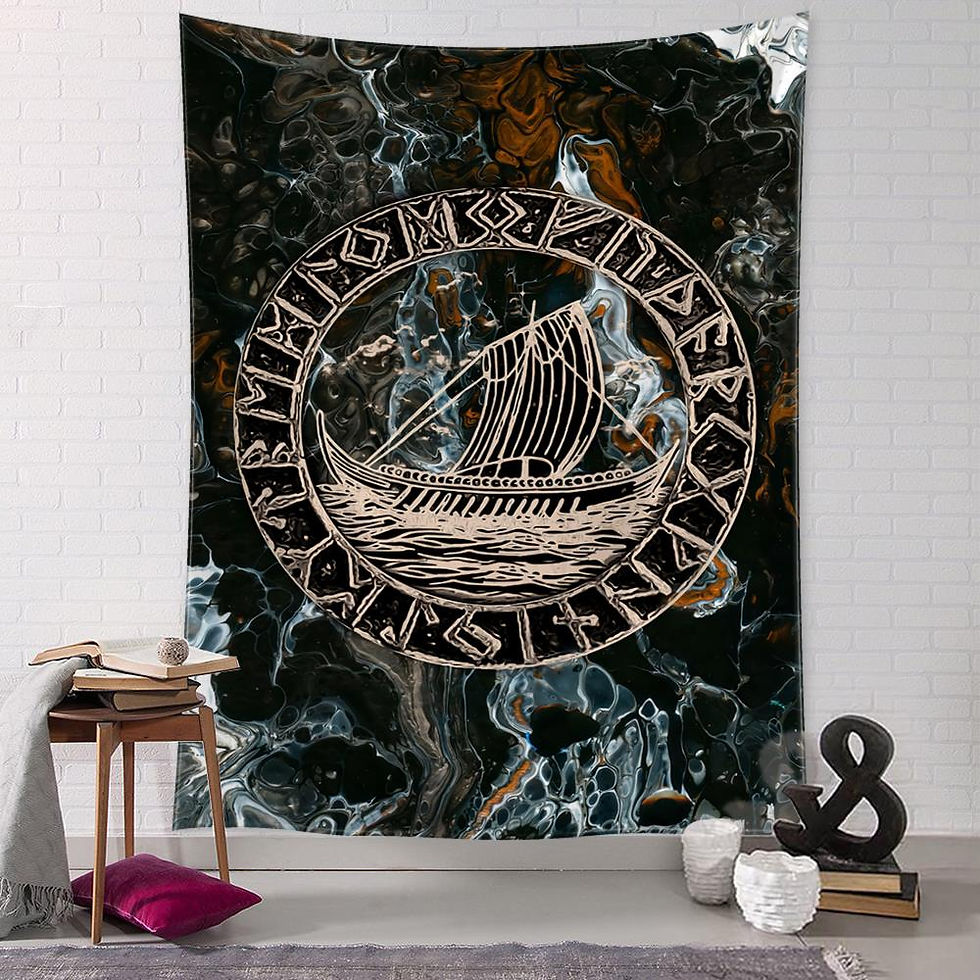 Thumbnail: Norse Valhalla Mysterious Raven Wall Tapestries 