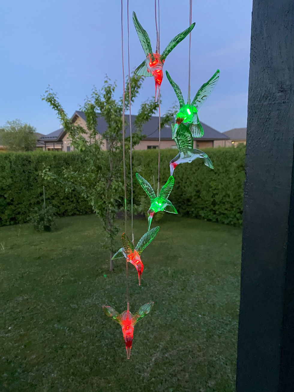 Thumbnail: New LED Solar Hummingbird Wind Chime Pendant 