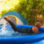 Working out in the pool.