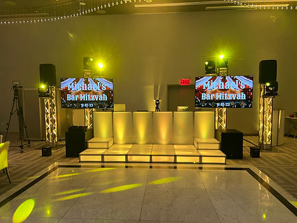 2 big screen Tv's and acrylic stages