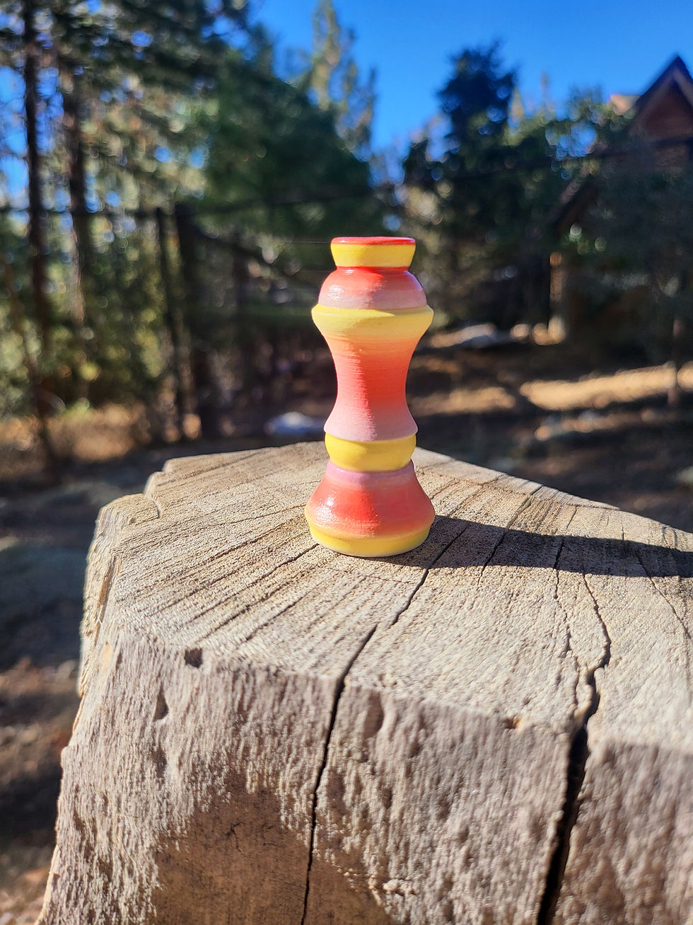 Thumbnail: TiNY Orange Pink and Chartreuse Vase