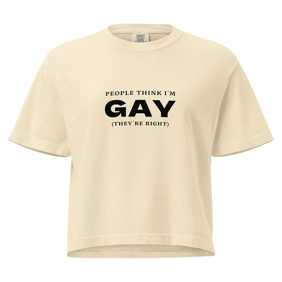 Thumbnail: People Think I'm Gay Boxy Tee - Neutral Fit