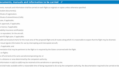 Préparation du vol, documents avion (NCO)