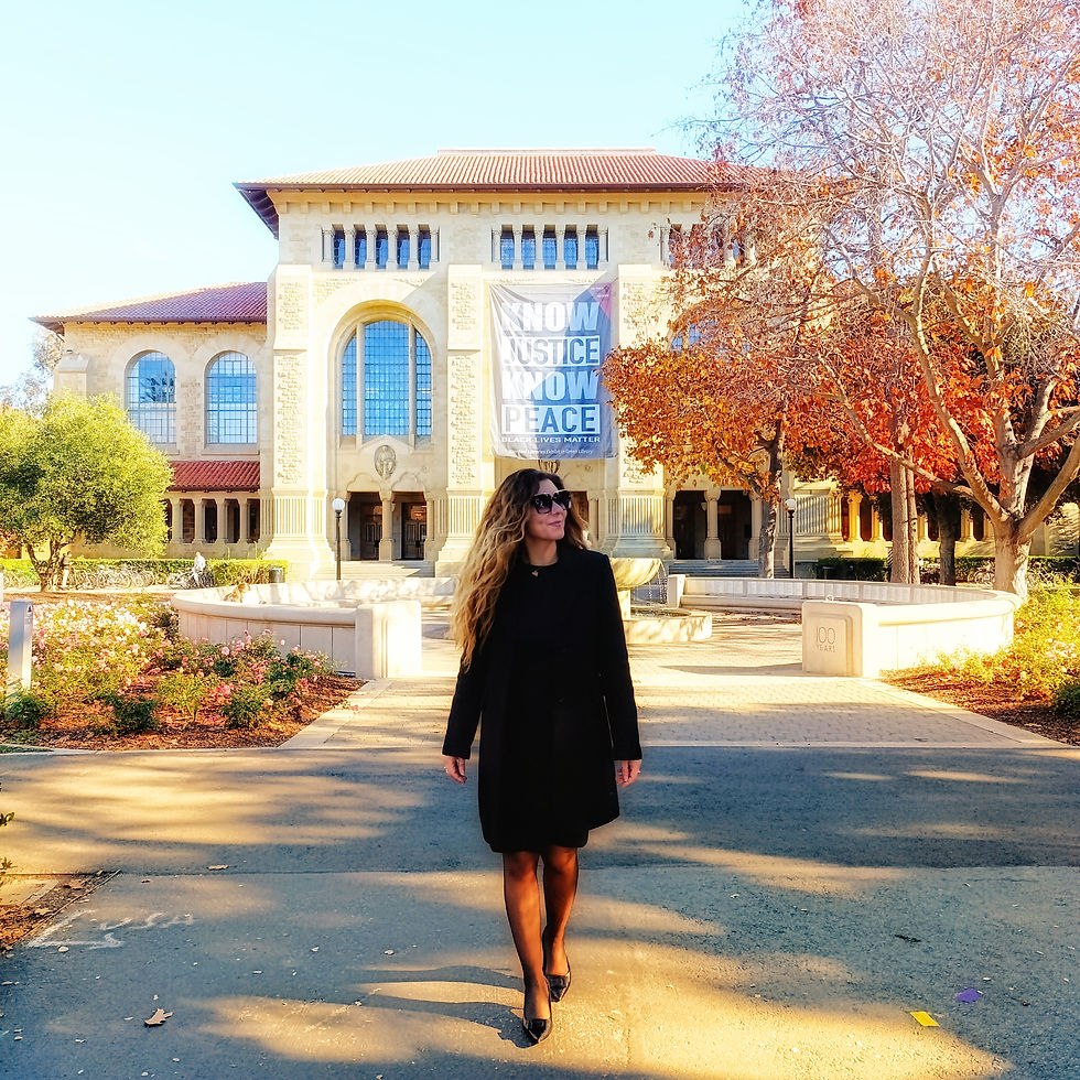 Me walking around the stunning Stanford campus
