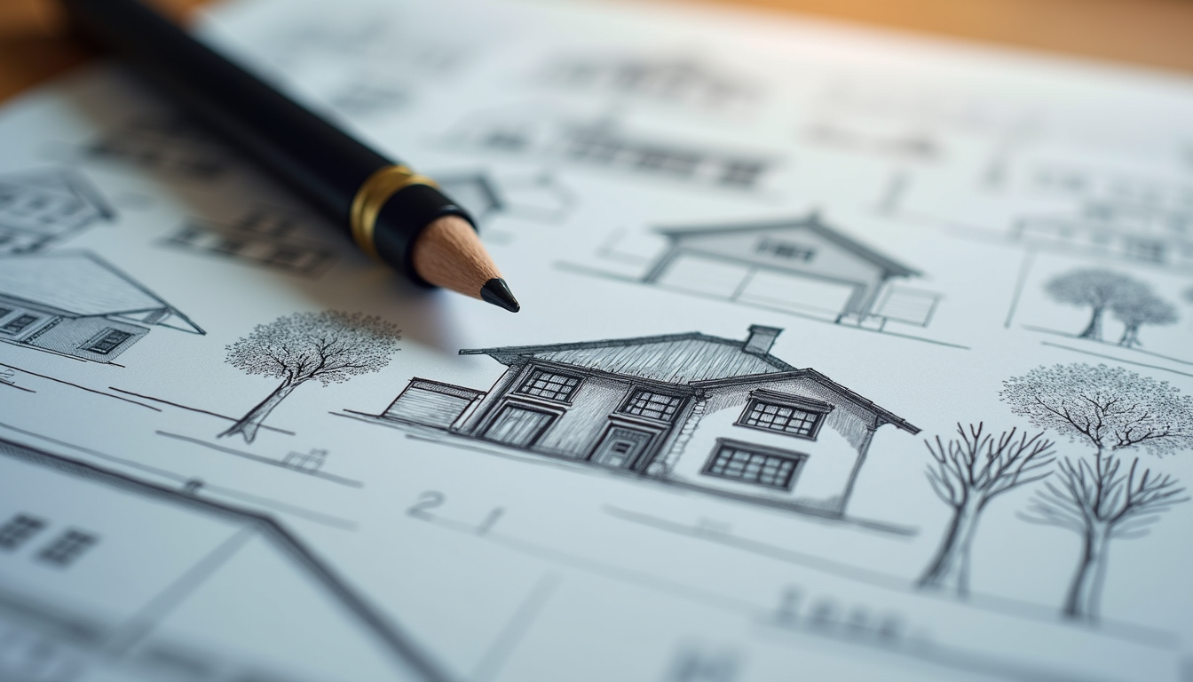 Close-up view of a detailed property blueprint