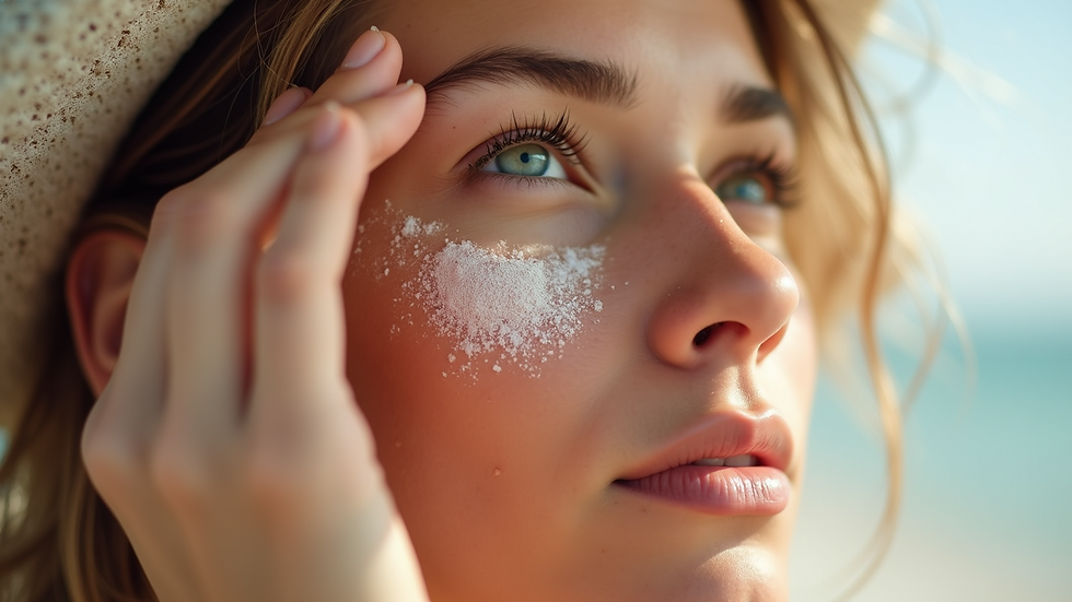 Close-up of sunscreen being applied on skin