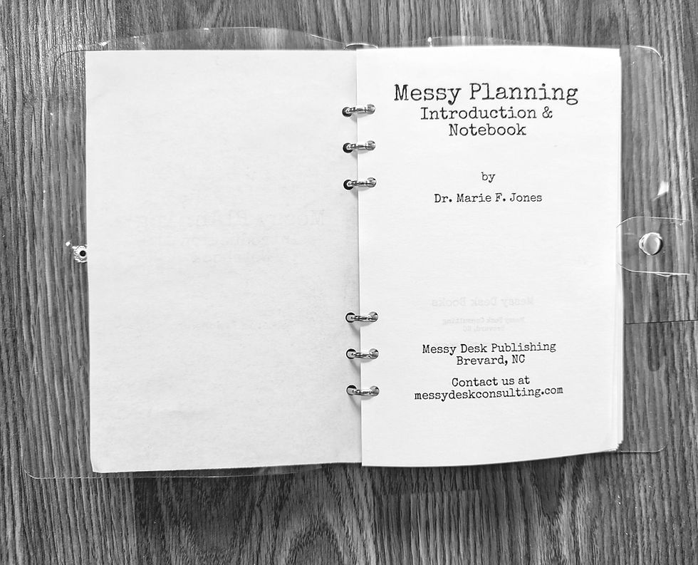 The Messy Planning Intro & Notebook interior view