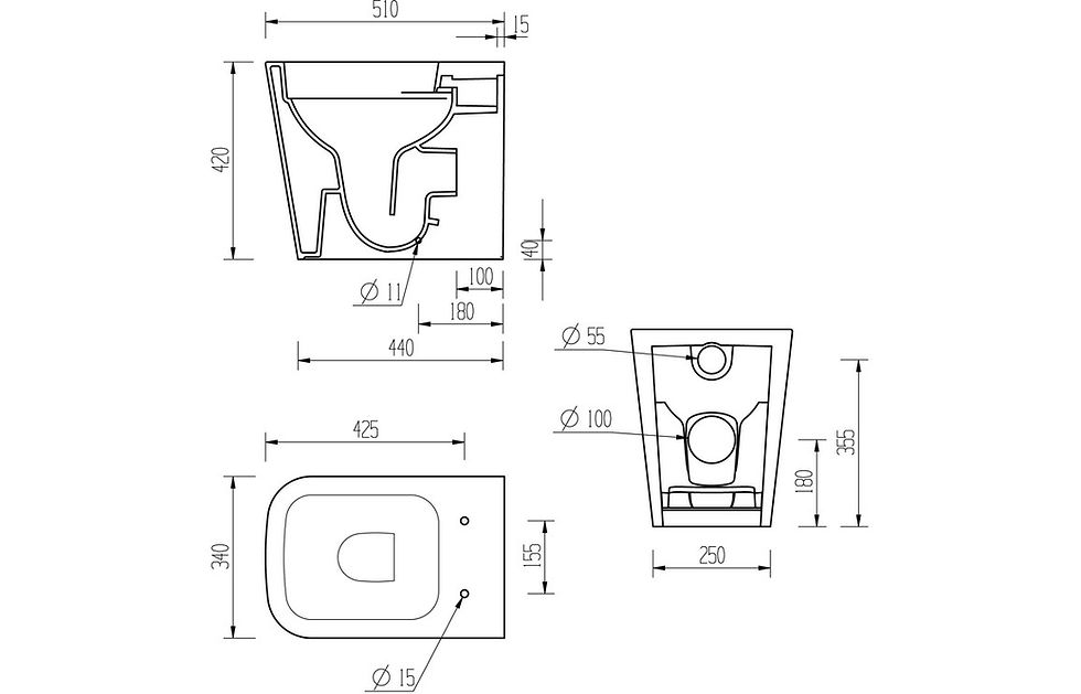 Thumbnail: Zylen Rimless Back To Wall Short Projection WC & Soft Close Seat