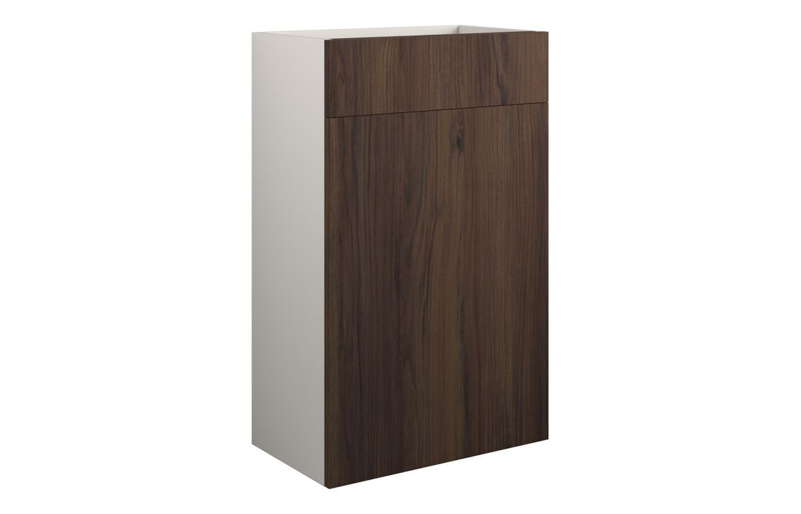 Clarity 500mm Standard WC Unit - Warm Walnut (Grey Cab)