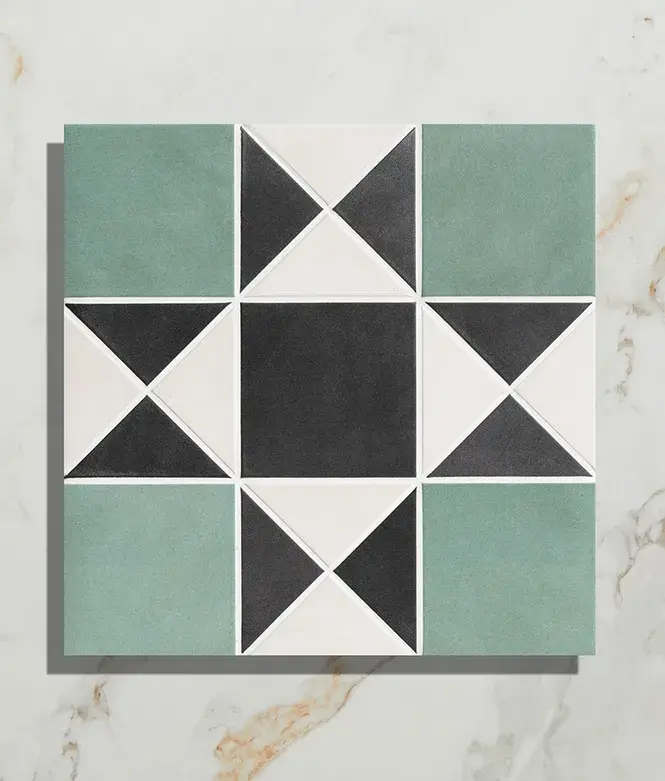 Ca Pietra - 28x28cm Porcelain Finchley Pattern Forest Green