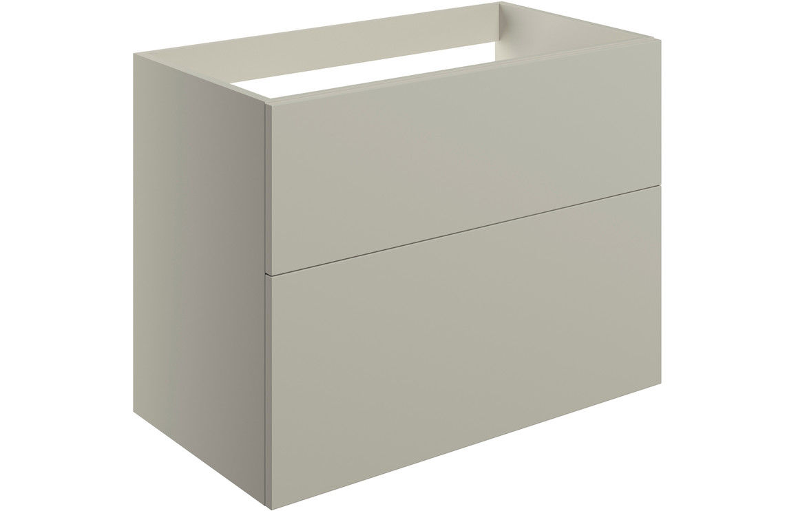 Veyra 790mm Wall Hung 2 Drawer Basin Unit (No Top) - Matt Latte