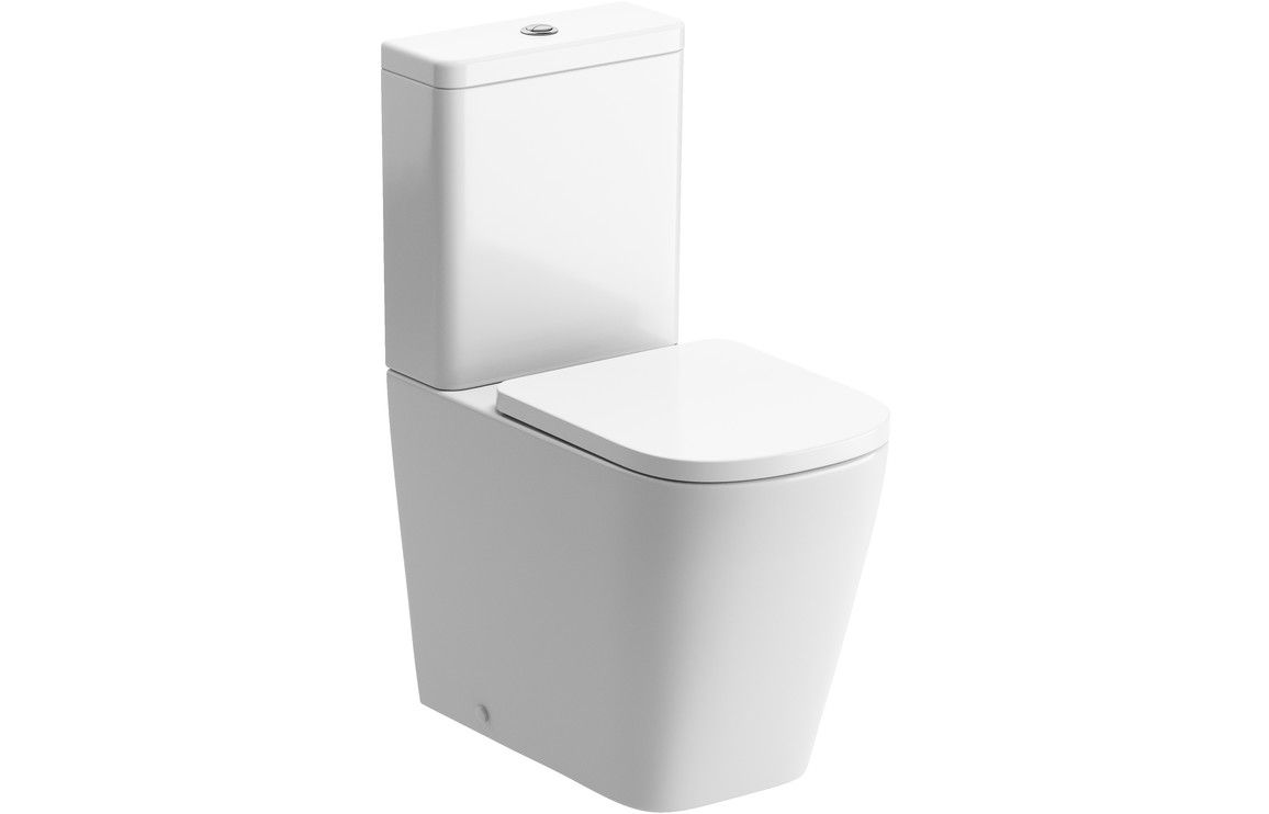 Zylen Rimless Close Coupled Fully Shrouded Comfort Height WC & Soft Close Seat