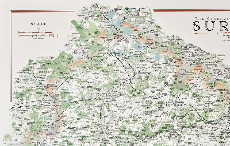 Thumbnail: Wall map of Surrey