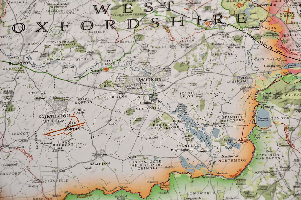 Thumbnail: Decorative map of Oxfordshire