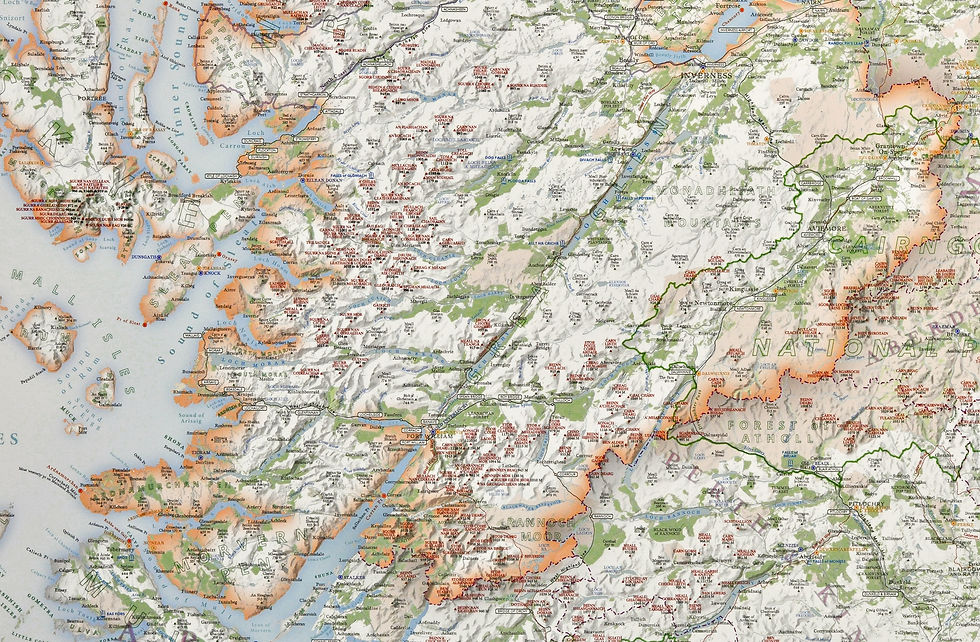 Thumbnail: Scottish Highlands wall map