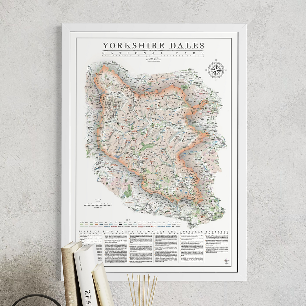 Thumbnail: Framed Yorkshire Dales Map