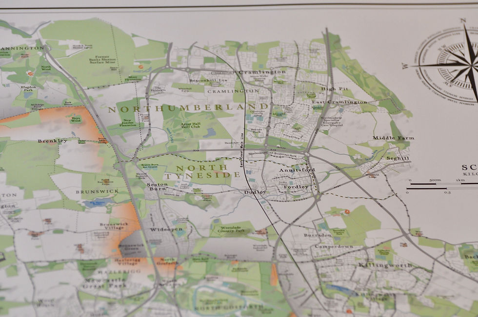 Thumbnail: Newcastle map print