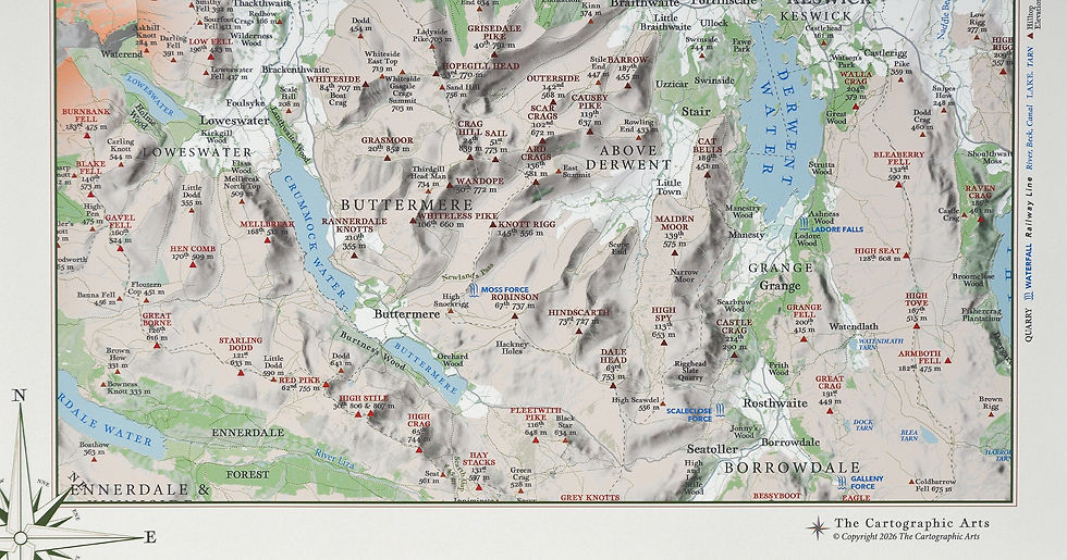 Thumbnail: North Western Fells, Lake District Wall Map