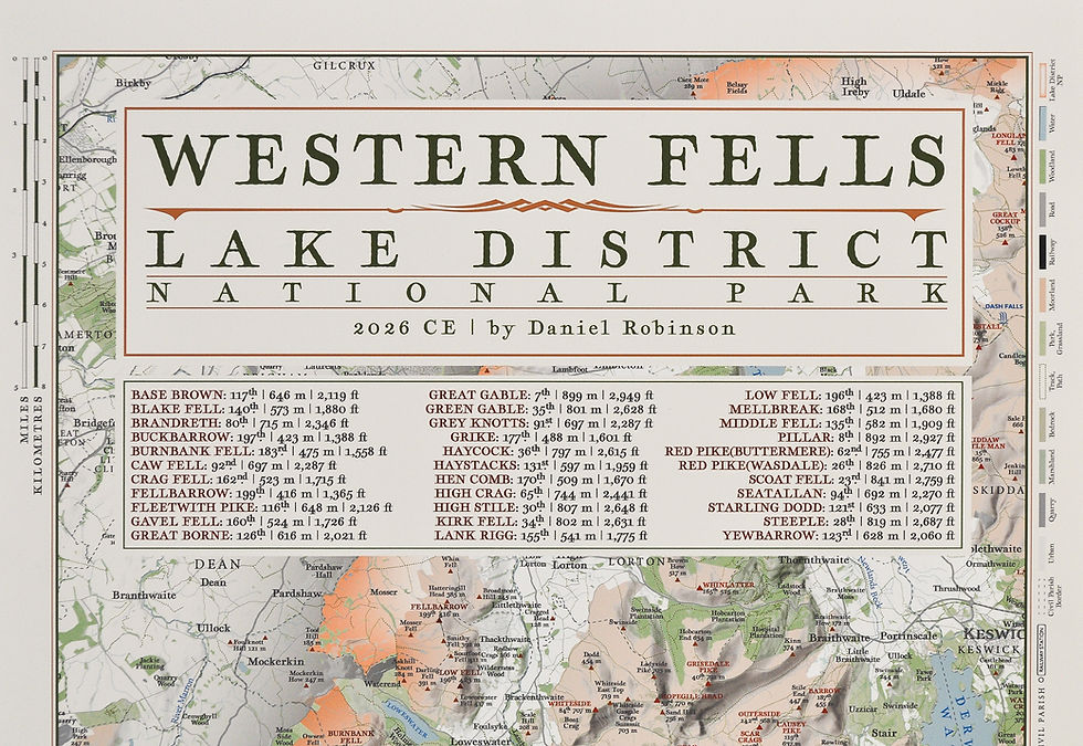 Thumbnail: Western Fells Lake District Wall Map