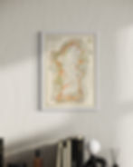 Framed map of Powys