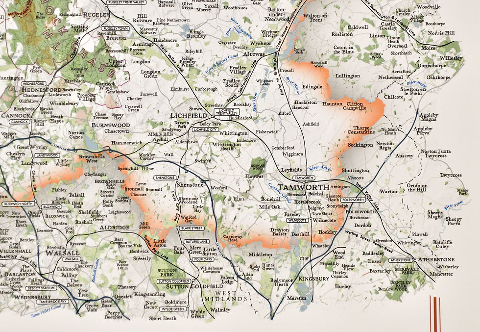 Thumbnail: Vintage map of Staffordshire