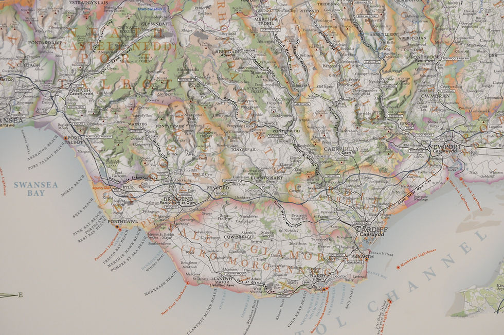 Thumbnail: Topographic map of south east Wales