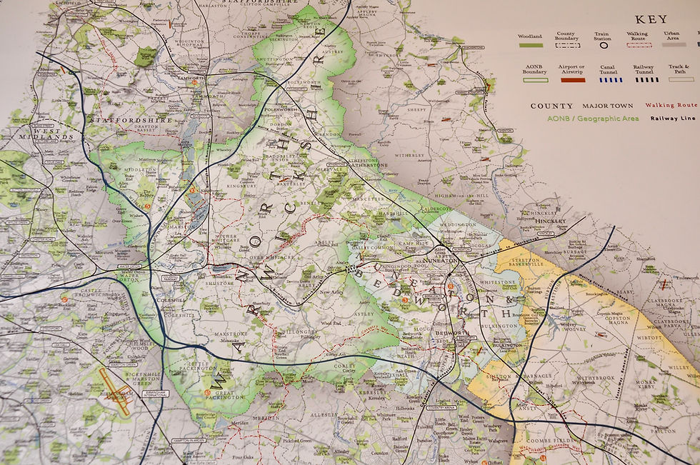 Thumbnail: Warwickshire county map