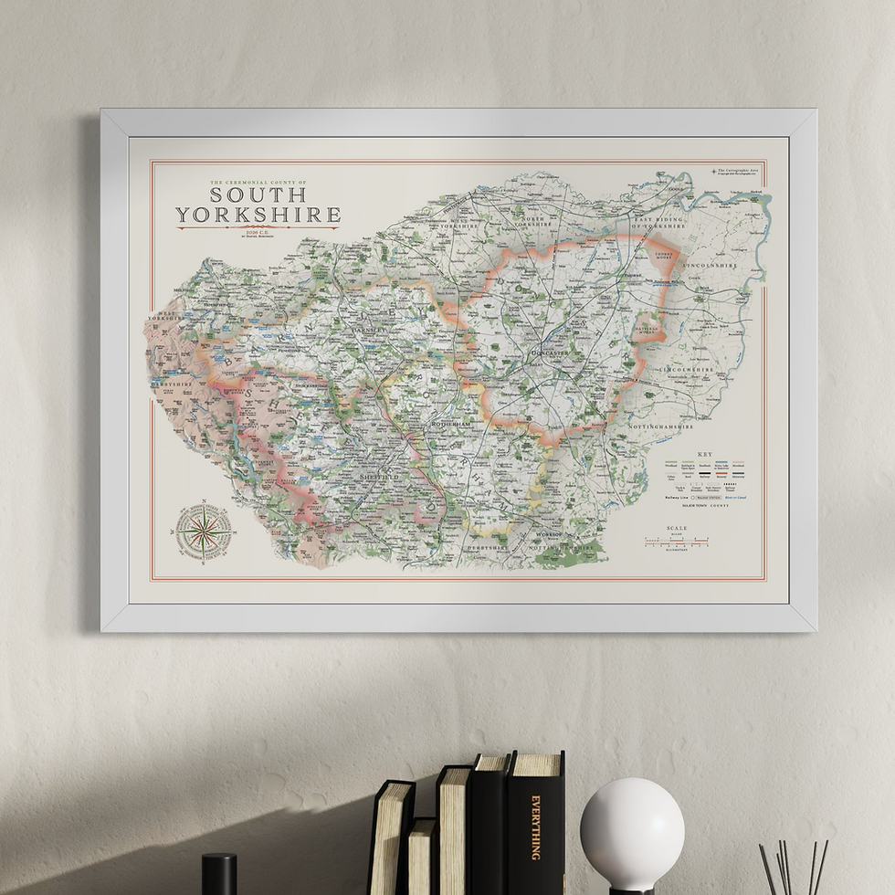 Thumbnail: South Yorkshire map print