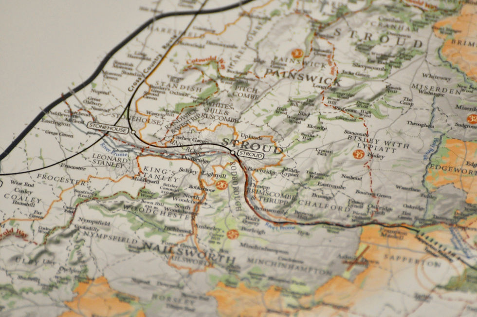 Thumbnail: Cotswold district map print