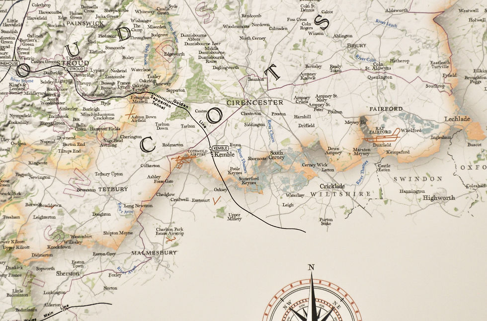 Thumbnail: Map of Gloucestershire print