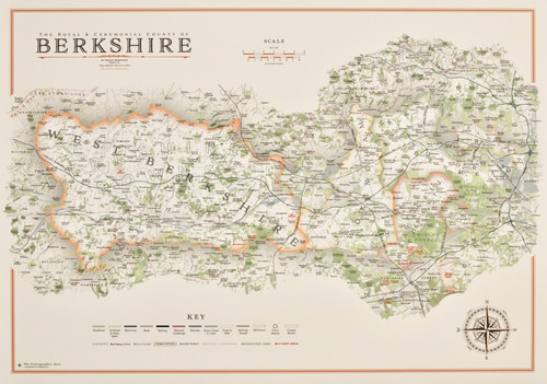 Berkshire With Districts Mini Map PRINT TheCartographicArts Berkshire With Districts Mini Map PRINT TheCartographicArts